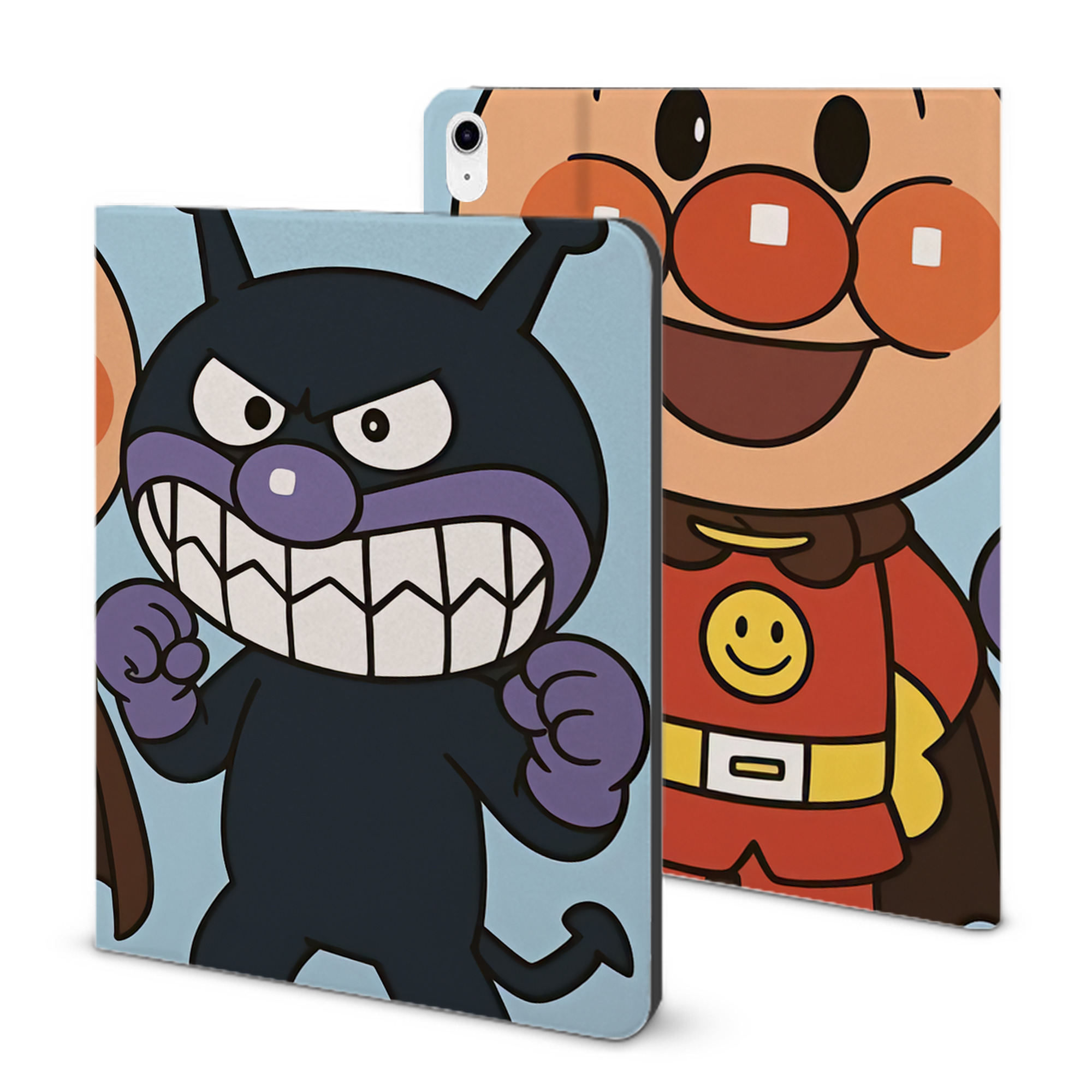 （画像用） アンパンマン Anpanman IPad ケース ブック型 PUレザー TPU 耐衝撃 軽量 薄型 ペン収納なし 全面保護 IPad 各モデル対応